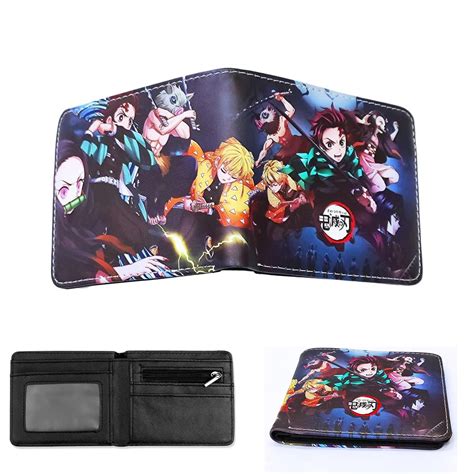 Buy Fancyku® Demon Slayer Wallet, PU Leather Wallet Bi-fold Card Bag ...