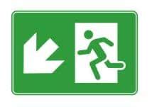 Acrylic board with UV printed|Emergency Exit Left Diagonal,| Double ...