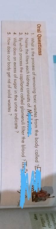 Oral Questions1. What is the process of removing toxic wastes from the ...