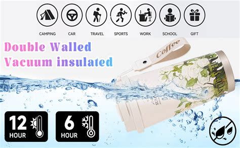 Buy Spiaty Summer Garden Floral Travel Mug with Strap, White Roses ...