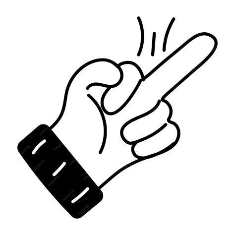 Heres a doodle icon of flipping off gesture | Premium Vector