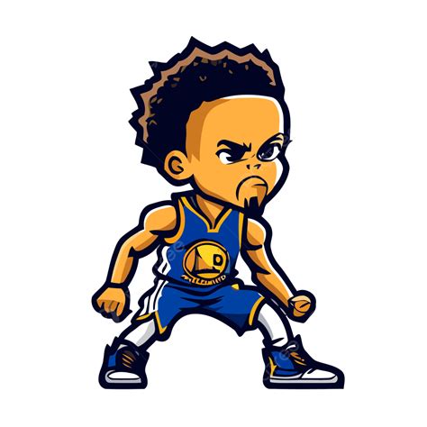 Steph Curry Vector, Sticker Clipart Golden State Warriors Illustration ...