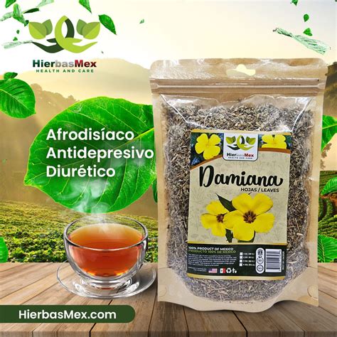Damiana Leaf orgánica Turnera diffusa - bolsa de 4 onzas, Damiana Tea / Infusion - HierbasMex 🇲🇽 ...