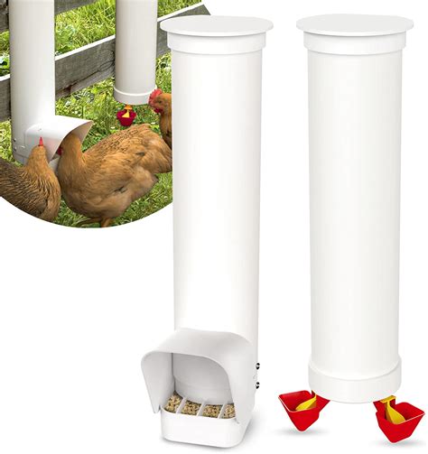 Amazon.com : VOSON Hanging Chicken Feeder and Waterer Set No Waste ...
