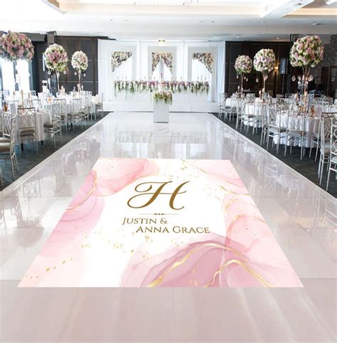 Rose Gold and Pink Wedding Dance Floor Decal: Custom Vinyl Floor Wrap ...