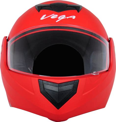 VEGA Crux DX Energy Flip-up Helmet Dull Black Red-M : Amazon.in: Car ...