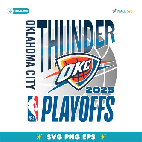 Oklahoma City Thunder Nba 2025 Playoffs SVG | Peace SVG