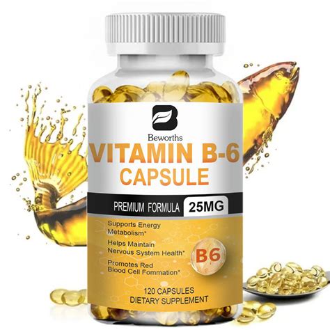 Jual BEWORTHS Vitamin B6 Capsule 25 Mg B6 PYRIDOXINE Support Hair Blackening Healthy Skin ...