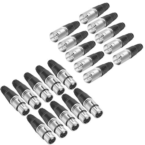 Neewer 20-Piece 3 Pin XLR Solder Type Connector - 10 Male and 10 Female ...