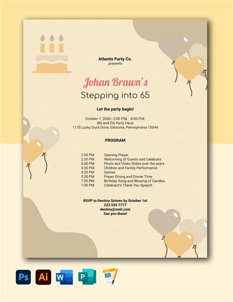 Image result for Birthday Program Format