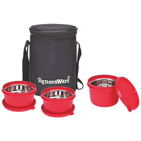 Buy Signoraware Monarch Executive Medium Microsafe Lunch Box With Bag ...