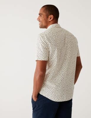Pure Cotton Palm Tree Print Shirt