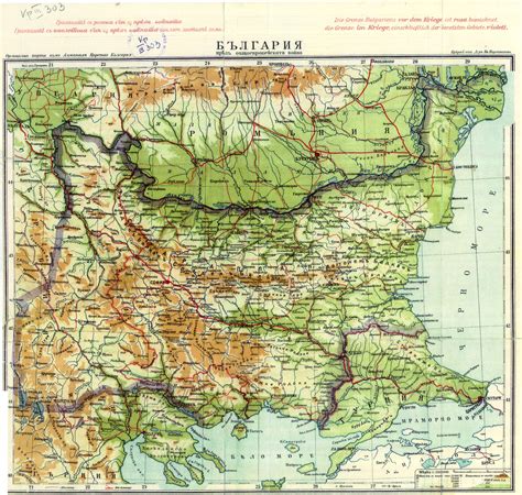 Large scale old elevation map of Bulgaria | Bulgaria | Europe | Mapsland | Maps of the World