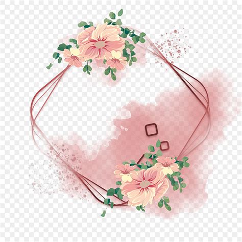 Poligonal Altın Tozu çiçek Kenarlığı, Altın Tozu, çiçekler, Gradyan PNG Resim Şeffaf Küçük ve ...