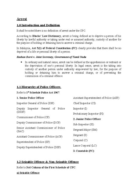 3 Arrest - Arrest 1 Introduction and Definition It shall be noted there ...