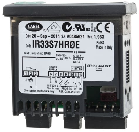 IR33S7HR0E Carel | Carel IR33 Panel Mount PID Temperature Controller ...