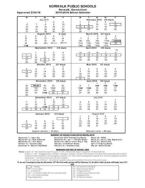 Norwalk Schools Calendar | Norwalk, CT Patch