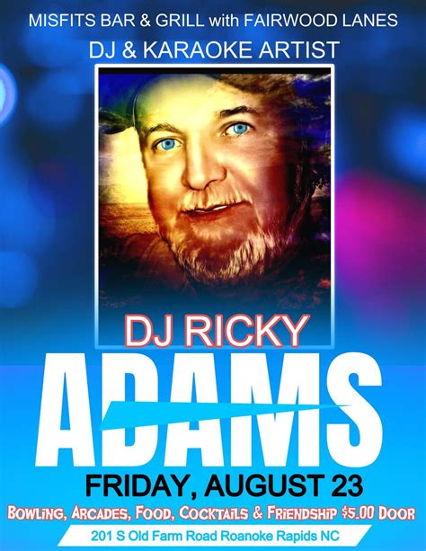 DJ/Karaoke Artist Ricky Adams @ Fairwood Lanes & Misfits Bar & Grill ...