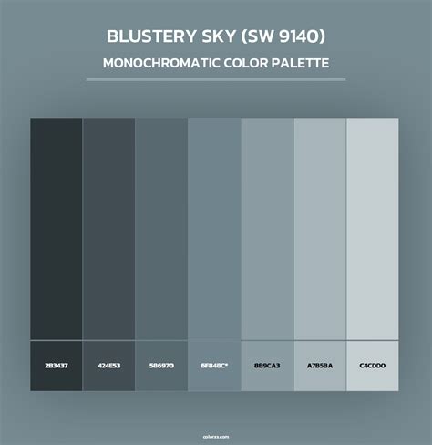 Sherwin Williams Blustery Sky (SW 9140) Paint coordinating colors and ...