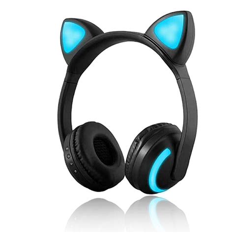 Jinsertawireless Bluetooth Cat Ear Headphone 7 Colors Led Light ...