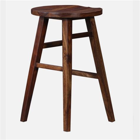 Harrington Sheesham Wood Tall Bar Stool In Provincial Teak Finish ...