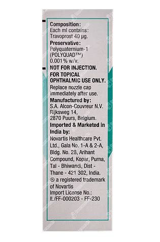 Travatan 0.004% Solution 2.5 ML | Order Travatan 0.004 % Solution 2.5 ...