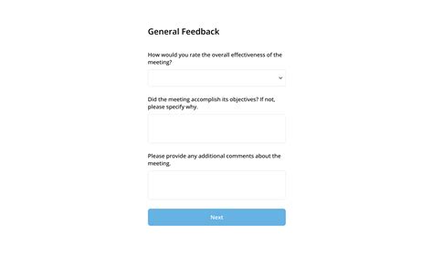 Meeting Feedback Survey Template | Feathery