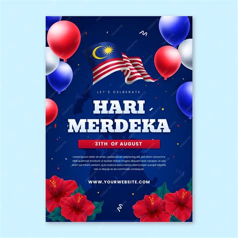 Vertical poster template for hari merdeka independence day celebration ...