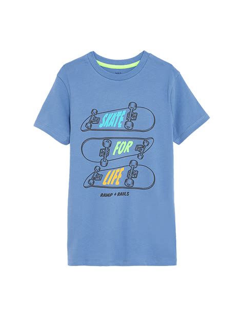 Buy Pure Cotton Skate Print T-Shirt at Marks & Spencer