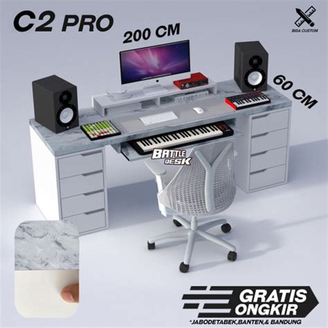 Jual C2 -Meja 200x60 Komputer Kantor Kerja Office Gaming Studio ...