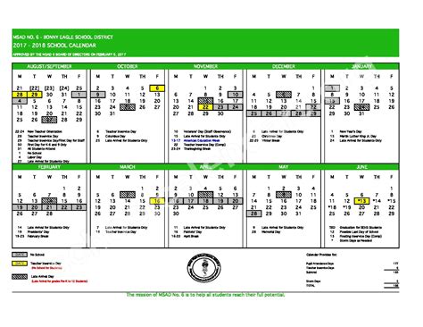 2017 - 2018 School Calendar | Maine School Administrative District 6 ...