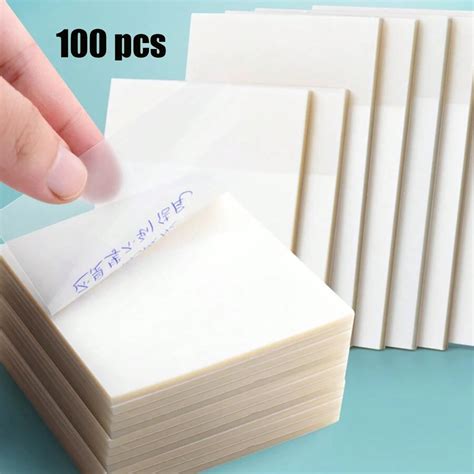 100pcs Transparent Sticky Notes -3 Style Different Size Clear Sticky ...