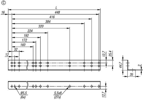 Mounting bracket, steel, for telescopic slides | norelem