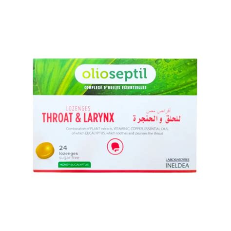 OLIOSEPTIL Throat & Larynx Honey Eucalyptus Lozenges 24s – Med7 Online
