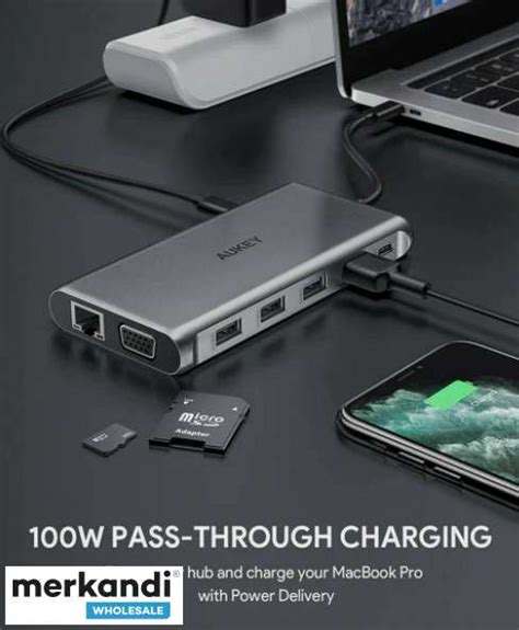 Aukey CB-C78 Multi Hub USB C 12 in 1: Gigabit Ethernet HDMI VGA USB C ...