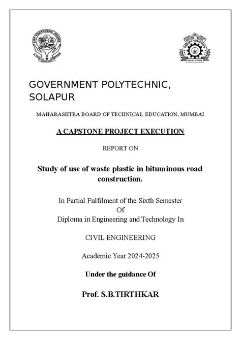 Sample Cpe report-2 - Plastic road info - GOVERNMENT POLYTECHNIC ...