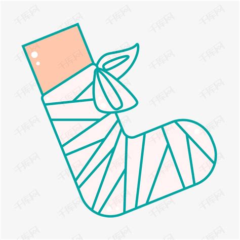 受伤的脚装饰绷带插画素材图片免费下载-千库网