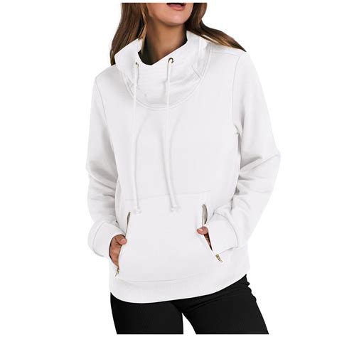 gbyLJF Hoodies for Women 2024 Fashion Cowl Neck Long Sleeve Sweatshirts ...