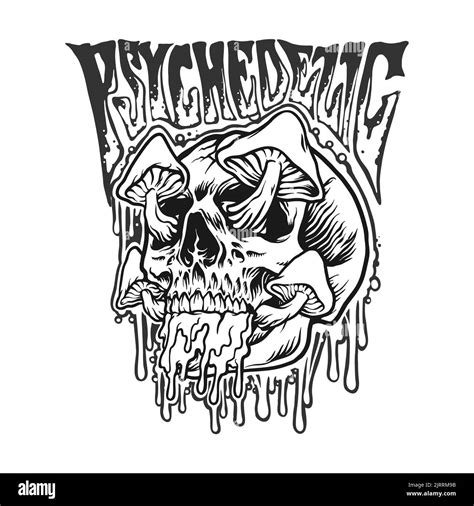 Psychedelic Drawing Black And White