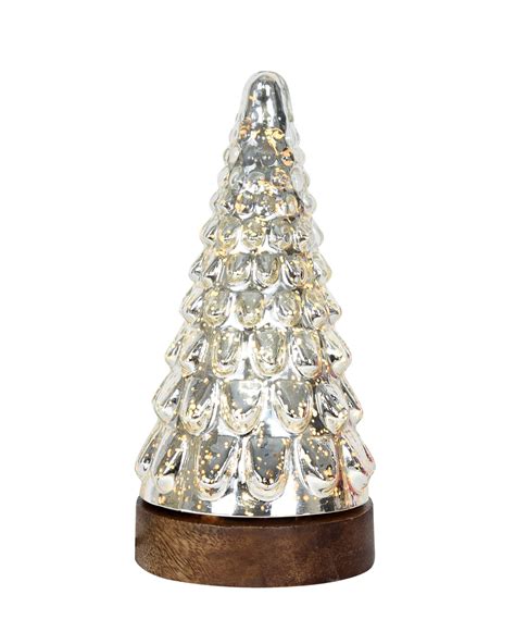 Mercury Glass Christmas Tree Xmas Trees Decorations Table Lamp Centerp ...