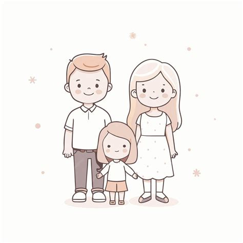 A family of three people are standing in front of a picture of a family | Premium AI-generated ...