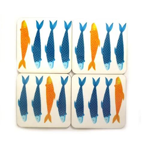 "Something Fishy Coasters": Blue Green Craft by Rithika Kumar – ArtZolo.com