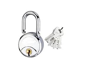 JALARAM Steel 8 Levers 65mm Pad Lock with 4 Ultra Keys , chrome ...