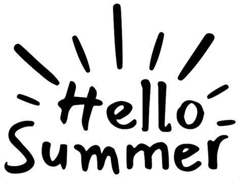 Schriftzug „Hallo Sommer“ mit Doodle-Sonnenillustration | Premium Vektor