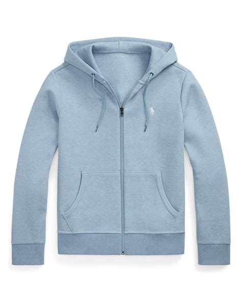 Polo Ralph Lauren Mens Zip Double Knit Hoodie Modern Blue Heather