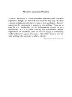 Alcoholics Anonymous Preamble - NAIGSO-AA / alcoholics-anonymous ...