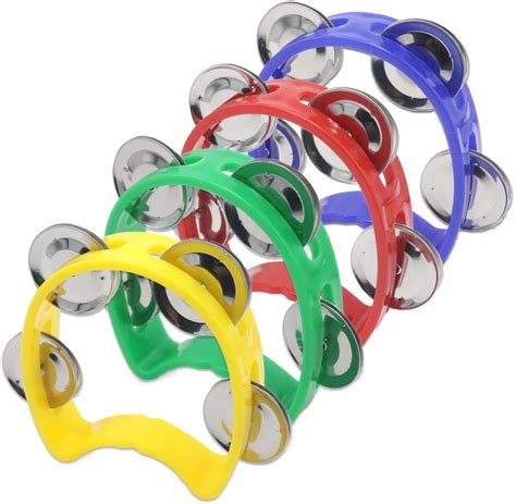 Amazon.com: Cheerock Pack of 2 Plastic Percussion Handheld Tambourines ...