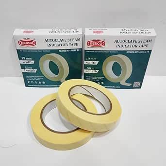 DESCO Autoclave Tape/Steam Sterilization Indicator Tape (19mm x 50 Mtrs ...