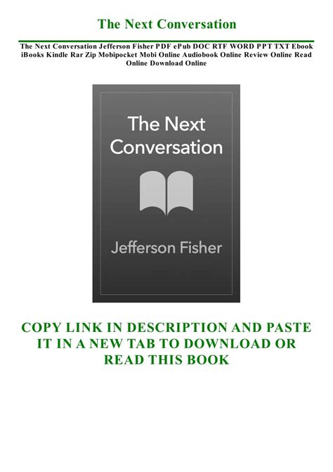 DOWNLOAD Free PDF The Next Conversation BY Jefferson Fisher