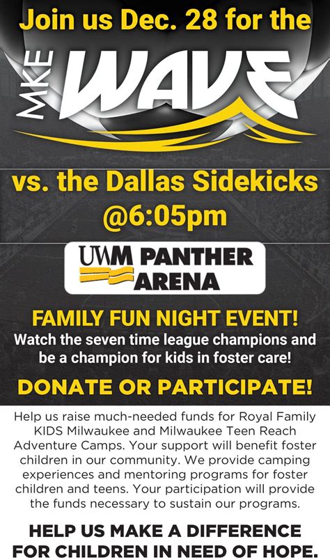 Milwaukee Wave Family Fun Night RFK/MTRAC Fundraiser , UW-Milwaukee ...